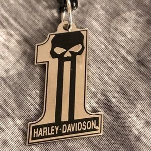 H-D #1 Logo Dark Custom Skull Medallion & Chain